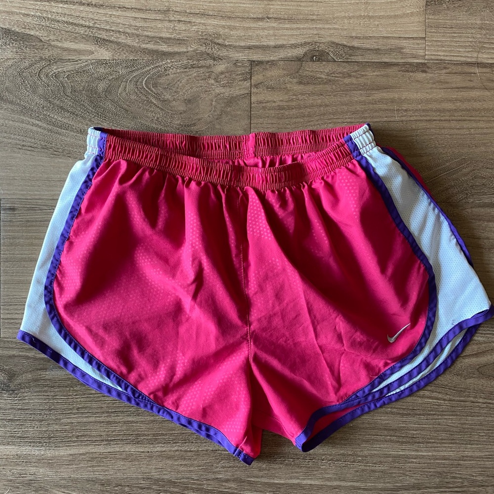 Pink and purple Nike shorts